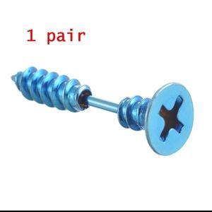 NWT 1 Pair Blue Unisex Punk Screw Stud Earrβ¦